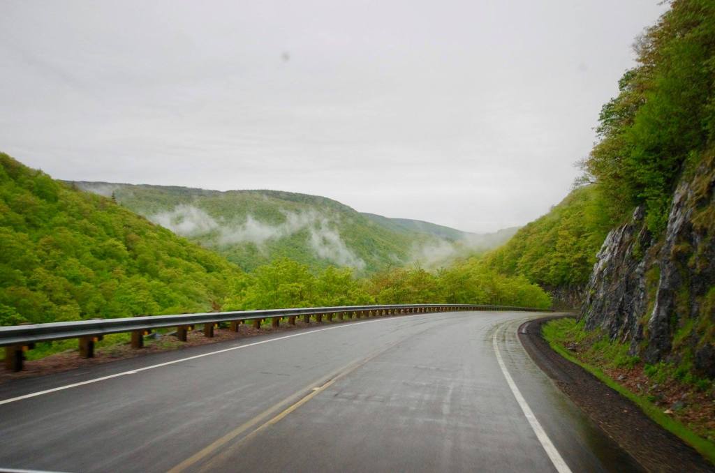 Image of winding road through mountains.