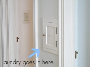 Image of in-wall laundry chute, with link to original blog. 