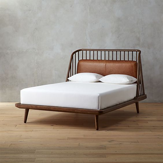 Image of wooden bedframe, with link to  CB2 website.