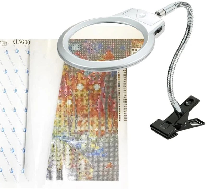 Image of adjustable clamp magnifier with link to Etsy. 