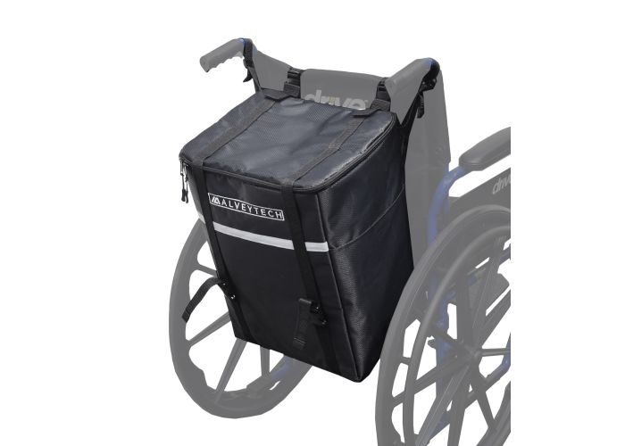 Image of black cooler pack attached to wheelchair, with link to Monster Scooter Parts website. 